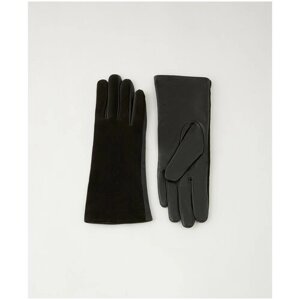 Перчатки Askent, демисезон/зима, натуральная замша, размер 6.5, черный