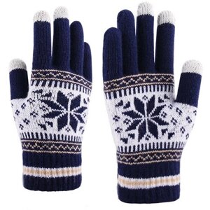 Перчатки , демисезон/зима, сенсорные, размер S/M, синий