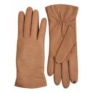 Перчатки ELEGANZZA зимние, натуральная кожа, подкладка, размер 7.5, коричневый, бежевый
