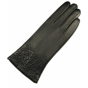 Перчатки ESTEGLA, демисезон/зима, натуральная кожа, утепленные, размер 6,5, черный