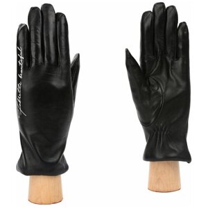 Перчатки FABRETTI, демисезон/зима, натуральная кожа, подкладка, утепленные, размер 7, черный