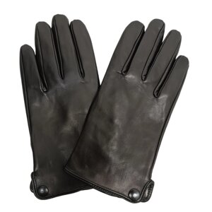Перчатки мужские кожа натуральная, подкладка шерсть, размер 11,5, черные