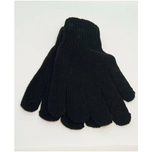 Перчатки вязанные зимние, черные, мужские