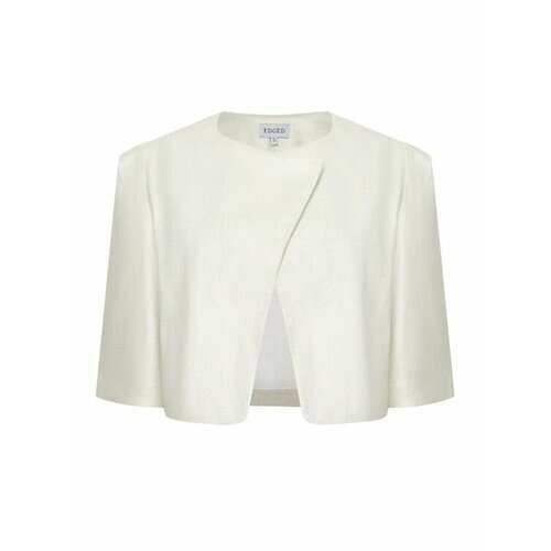 Пиджак EDGE, укороченный, силуэт прямой, размер 46, белый