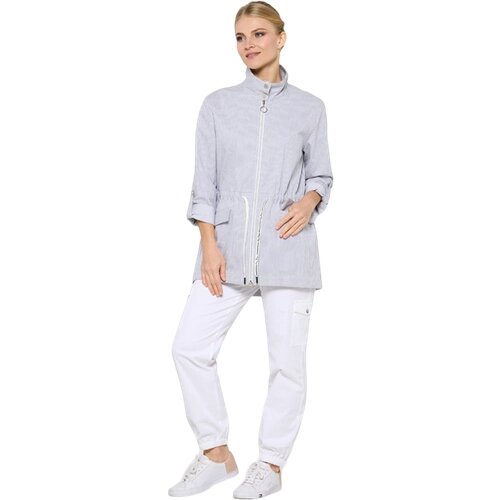 Пиджак Mary Fine, удлиненный, силуэт прямой, размер 44, белый
