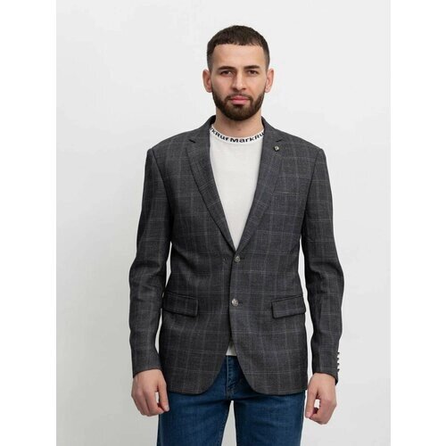 Пиджак , размер 50, серебряный, серый