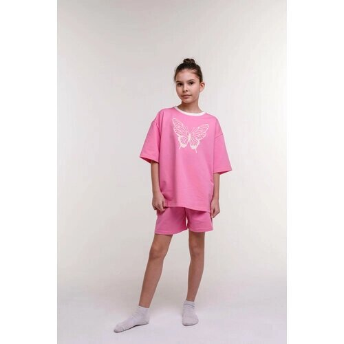 Пижама KupiFartuk, размер 146, белый, розовый