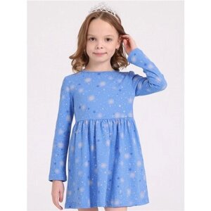 Платье Апрель, размер 56-110, белый, голубой