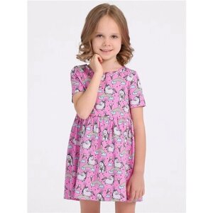 Платье Апрель, размер 60-116, розовый, черный