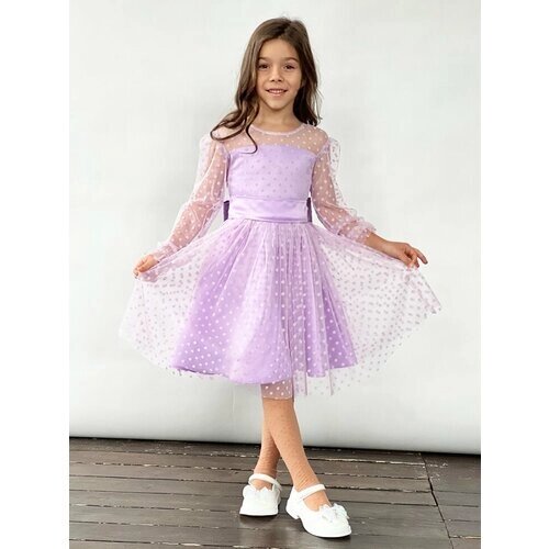 Платье Бушон, размер 128-134, фиолетовый