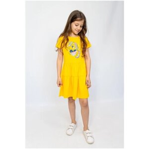 Платье Lokki, размер 110, фиолетовый, желтый
