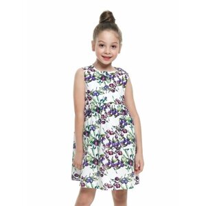 Платье Mini Maxi, размер 122, белый, фиолетовый