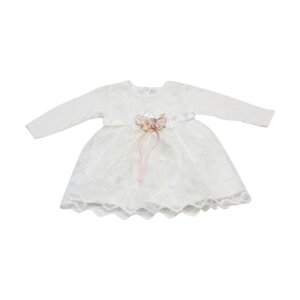 Платье Miniworld, размер 86, бежевый, белый