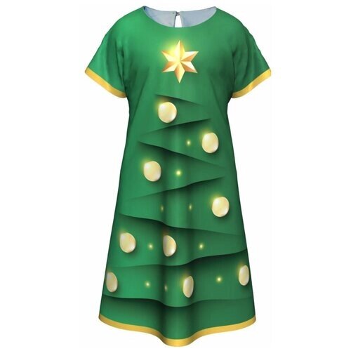 Платье "Зелёная ёлочка"15027) 164 см