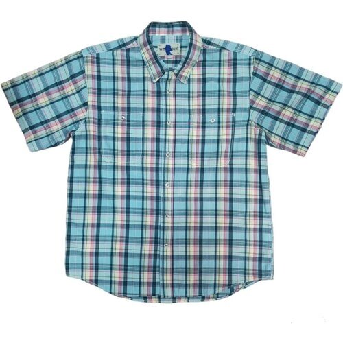 Рубашка WEST RIDER, размер 56, голубой, зеленый