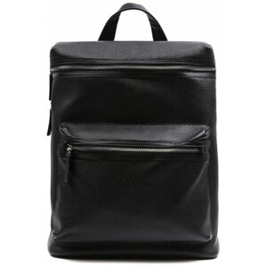 Рюкзак FABRETTI, натуральная кожа, отделение для ноутбука, вмещает А4, внутренний карман, черный