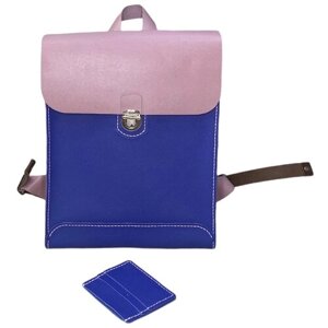 Рюкзак PS-Shew, натуральная кожа, синий, розовый