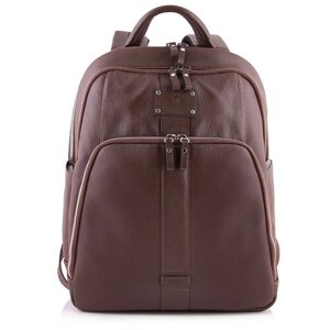 Рюкзак Versado, натуральная кожа, отделение для ноутбука, коричневый
