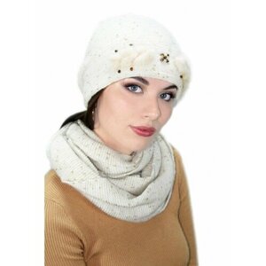 Шапка Lemmex Комплект "Аквиса" шарф, размер 55-56