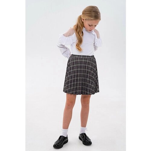 Школьная юбка-полусолнце Инфанта, мини, размер 140/72, серый