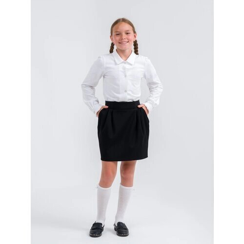Школьная юбка Sherysheff, размер 146, черный