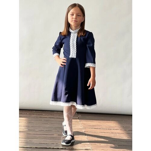 Школьное платье Бушон, размер 140-146, синий
