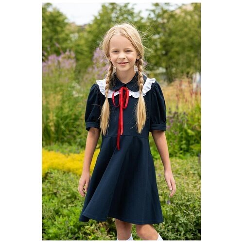 Школьное платье Leya. me, комплект, размер 152, синий
