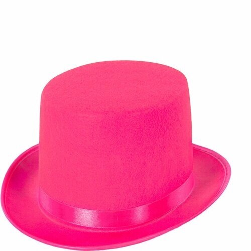Шляпа Цилиндр, фетр, Ярко-розовый, 1 шт.