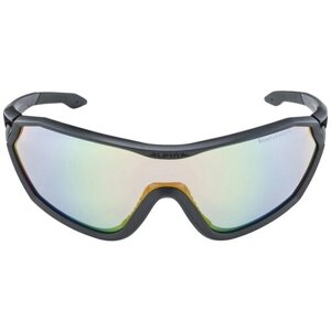 Солнцезащитные очки ALPINA, овальные, оправа: пластик, спортивные, зеркальные, фотохромные, с защитой от УФ, поляризационные, черный