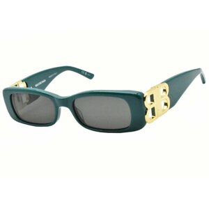 Солнцезащитные очки BALENCIAGA BB0096S, серый, зеленый