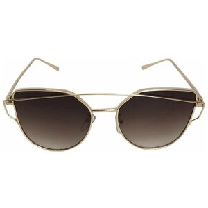 Солнцезащитные очки BentaL, кошачий глаз, оправа: металл, складные, с защитой от УФ, для женщин, золотой