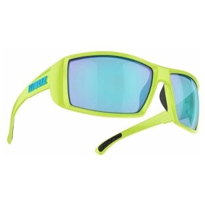 Солнцезащитные очки BLIZ, прямоугольные, оправа: пластик, спортивные, устойчивые к появлению царапин, с защитой от УФ, зеленый