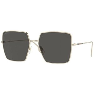 Солнцезащитные очки Burberry, квадратные, оправа: металл, для женщин, золотой