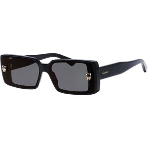 Солнцезащитные очки Cartier, прямоугольные, с защитой от УФ, зеркальные, для женщин, черный