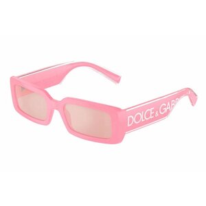 Солнцезащитные очки DOLCE & GABBANA, прямоугольные, зеркальные, для женщин, розовый