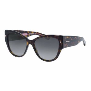 Солнцезащитные очки DSQUARED2, кошачий глаз, оправа: пластик, для женщин, черный