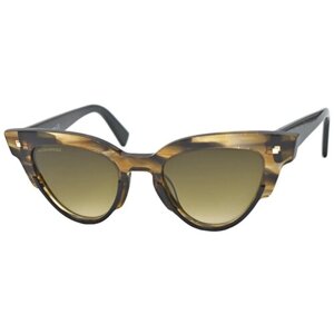 Солнцезащитные очки DSQUARED2, кошачий глаз, оправа: пластик, градиентные, для женщин, черепаховый