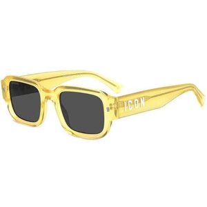 Солнцезащитные очки DSQUARED2, прямоугольные, оправа: пластик, желтый