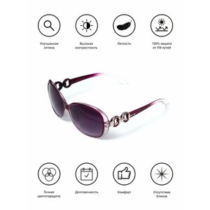 Солнцезащитные очки ezstore, кошачий глаз, оправа: пластик, для женщин, фиолетовый