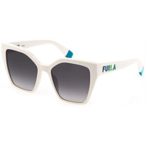Солнцезащитные очки FURLA, кошачий глаз, оправа: пластик, градиентные, для женщин, белый