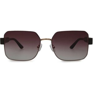 Солнцезащитные очки Furlux, квадратные, оправа: металл, поляризационные, для женщин, коричневый