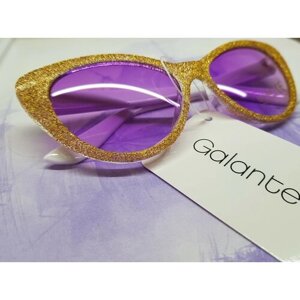 Солнцезащитные очки Galante, кошачий глаз, оправа: пластик, со 100% защитой от УФ-лучей, для девочек, фиолетовый