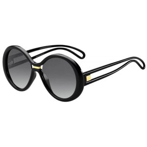 Солнцезащитные очки GIVENCHY, прямоугольные, оправа: пластик, для женщин, черный