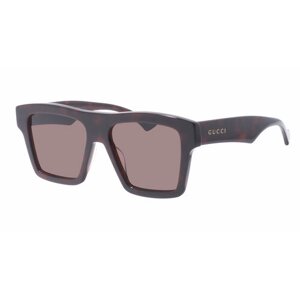Солнцезащитные очки GUCCI, квадратные, с защитой от УФ, коричневый