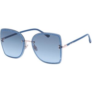 Солнцезащитные очки Jimmy Choo, бабочка, оправа: металл, для женщин, синий