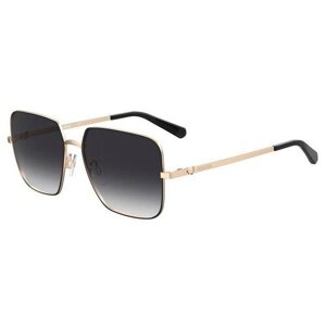 Солнцезащитные очки LOVE MOSCHINO, прямоугольные, оправа: металл, для женщин, золотой