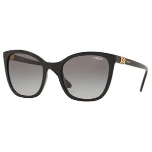 Солнцезащитные очки Luxottica, квадратные, оправа: пластик, с защитой от УФ, градиентные, для женщин, черный