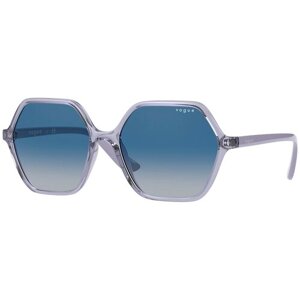 Солнцезащитные очки Luxottica, квадратные, оправа: пластик, с защитой от УФ, градиентные, для женщин, фиолетовый