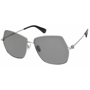 Солнцезащитные очки Max Mara, шестиугольные, оправа: металл, с защитой от УФ, для женщин, серебряный