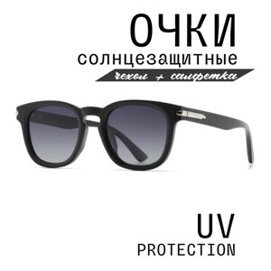 Солнцезащитные очки MI1010-C1, вайфареры, оправа: пластик, поляризационные, с защитой от УФ, для женщин, черный